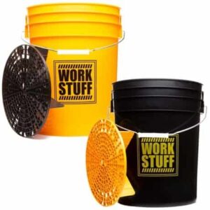 WORK STUFF Detailing Buckets & Grit Guards Black & Yellow Kit